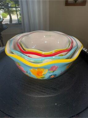 Pioneer Woman Floral Ceramic Nesting Measuring Cups